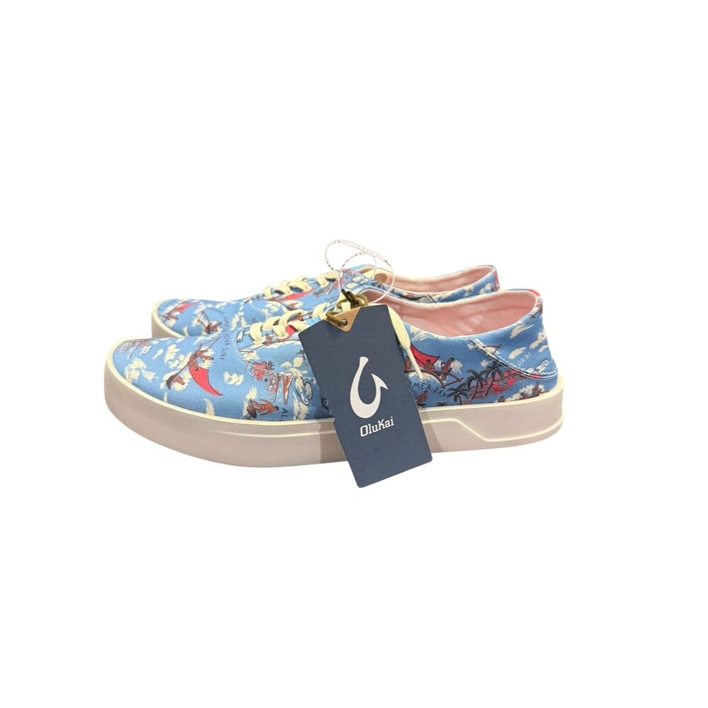 OluKai Tradewind Ocean Spray Pai Sneakers Men’s 11.5 Blue NWT Canvas Shoes
